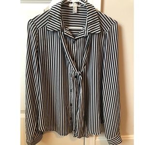 Striped Black & White Blouse